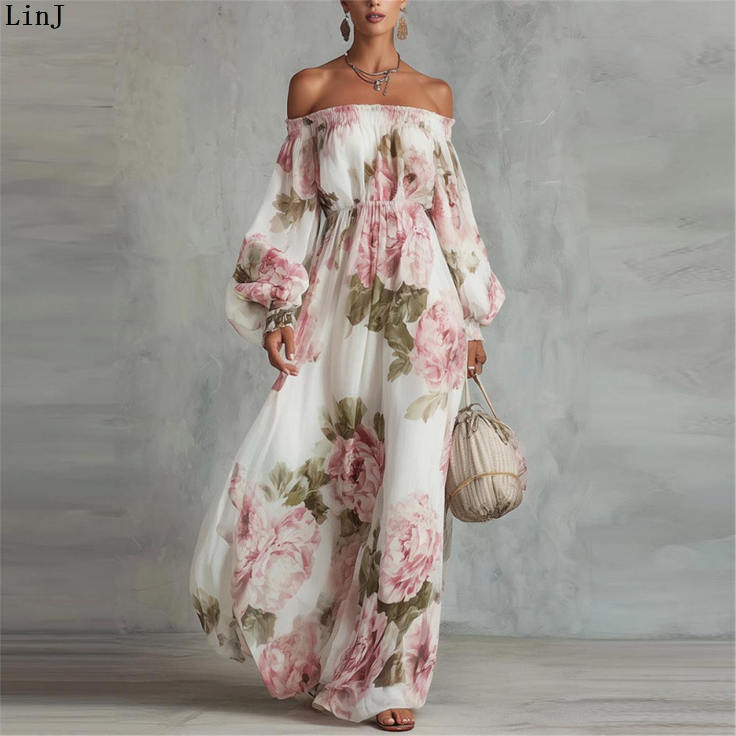 Midi Skirt Floral - Vestido Maxi de Fiesta para Mujer